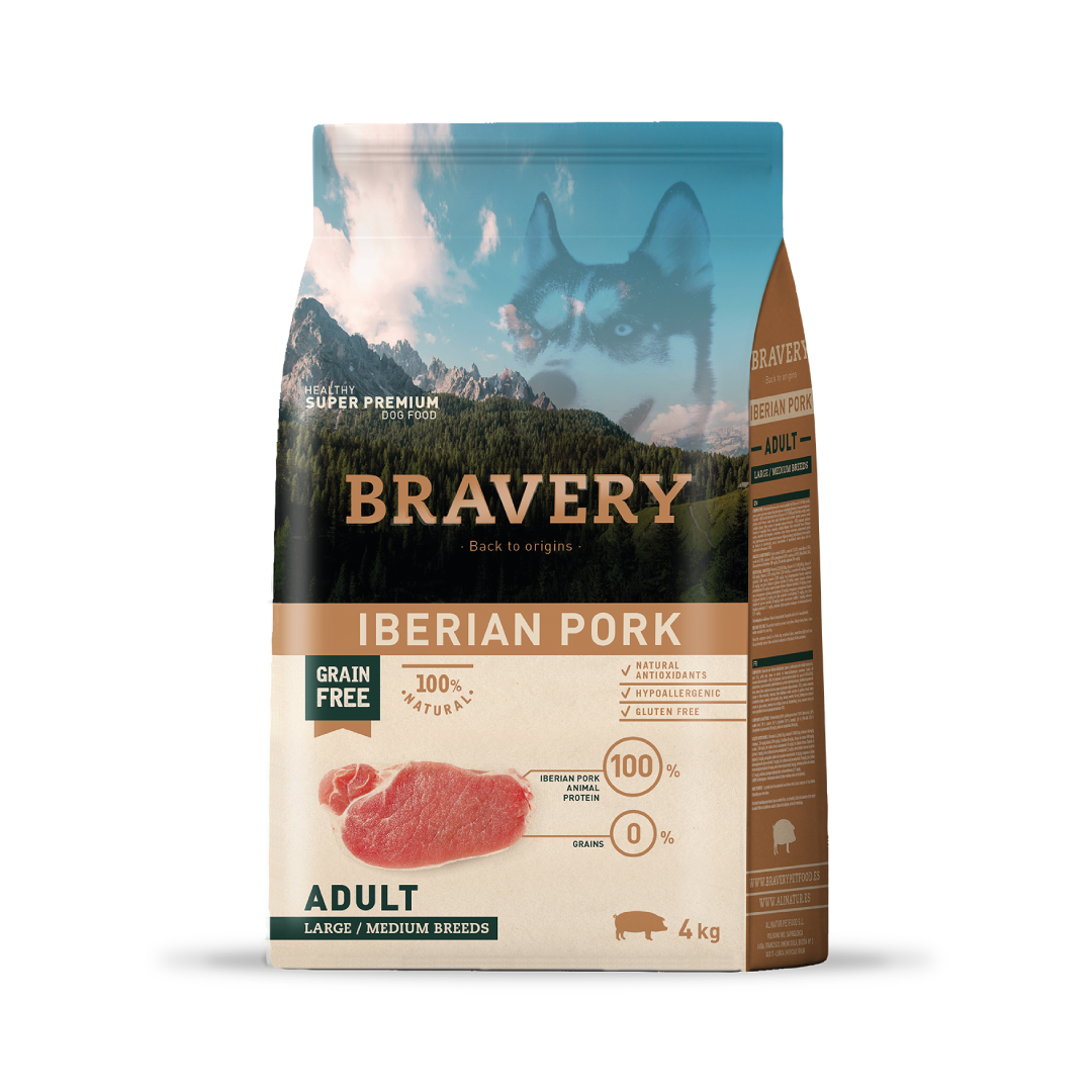Bravery Perro Adulto raza Mediana y Grande - Cerdo Iberico - Mascota Express